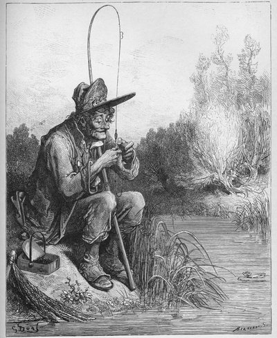 Le petit poisson et le pêcheur - des 