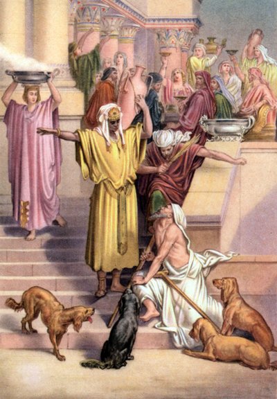 La Parabole du riche et du mendiant Lazare, années 50 - Gustave (after) Dore
