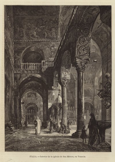 Intérieur de la basilique Saint-Marc à Venise - Gustave Bauernfeind