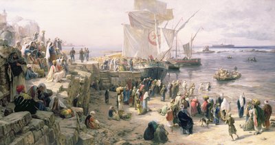 Jaffa, recrutement de soldats turcs en Palestine, 1888 - Gustave Bauernfeind