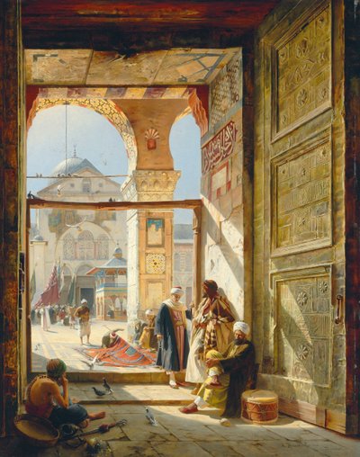 La porte de la grande mosquée des Omeyyades, Damas, 1890 - Gustave Bauernfeind