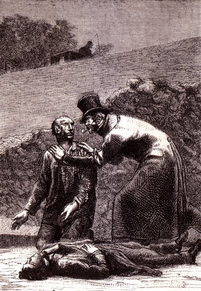 Javert reconnaît Valjean - dans « Les Misérables » par Victor Hugo, ill. par Brion, éd. Hetzel et Lacroix - Gustave Brion