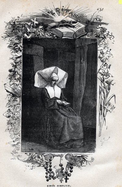 Portrait de Sœur Simplice - Illustration par Gustave Brion (1824-1877) pour « Les Misérables - Première partie : Fantine » de Victor Hugo (1802-1885) 1862 - Gustave Brion