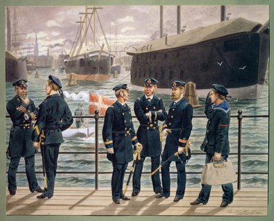 Officiers et troupes de la marine danoise - Gustave Brock