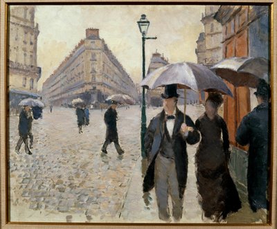 Une rue de Paris par temps de pluie (Place de l