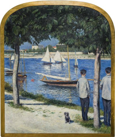 La Berge du Petit Gennevilliers et la Seine - Gustave Caillebotte