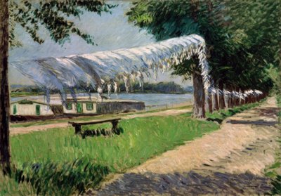 Linge séchant au bord de la Seine, Petit Gennevilliers - Gustave Caillebotte