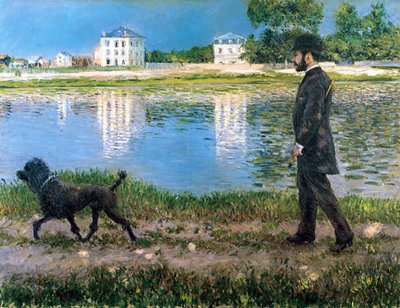 Richard Gallo et son chien à Petit Gennevilliers, vers 1883-84 - Gustave Caillebotte