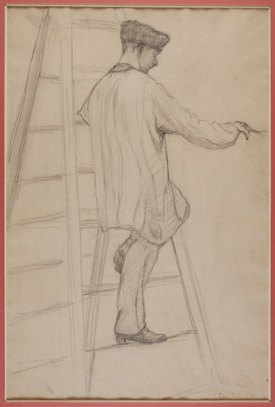 Étude pour Peintres en bâtiment : Homme sur une échelle - Gustave Caillebotte