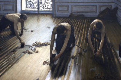 Les gratte-pieds - une partie de la peinture. - Gustave Caillebotte