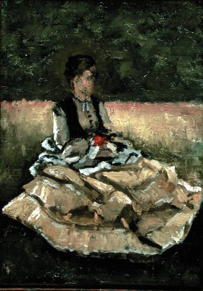 Femme assise sur la pelouse - Gustave Caillebotte