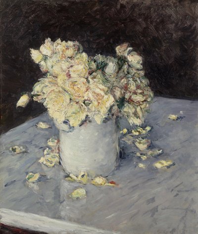 Roses jaunes dans un vase - Gustave Caillebotte