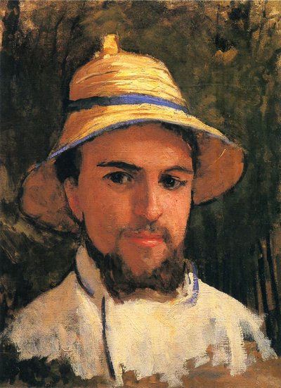 autoportrait avec chapeau de paille - Gustave Caillebotte