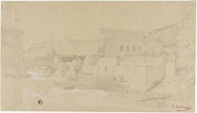 Ville italienne sur une rivière - Gustave Clarence Rodolphe Boulanger