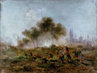 Commune de Paris : assaut sur un cimetière par les troupes régulières et capture des barricades en mai 1871 - Gustave Clarence Rodolphe Boulanger