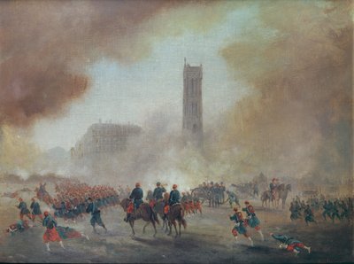 Commune de Paris : combats devant la Tour Saint-Jacques, 1871 - Gustave Clarence Rodolphe Boulanger