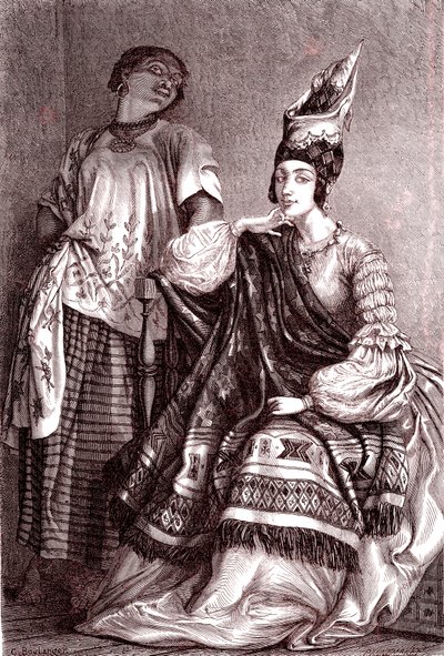 Signare, les femmes mulâtres-françaises africaines dans la ville de Saint-Louis, Sénégal. 1861 - Gustave Clarence Rodolphe Boulanger