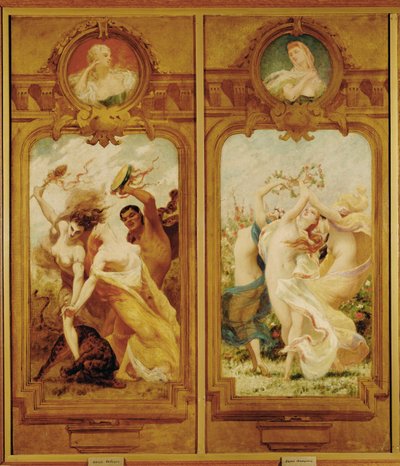 Le Foyer de la Danse comporte quatre peintures murales de Boulanger représentant une danse bachique, une bacchanale et une danse champêtre ... (peinture murale) - Gustave Clarence Rodolphe Boulanger