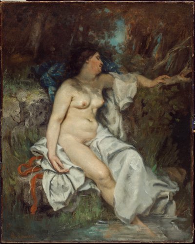 Baigneuse dormant au bord d
