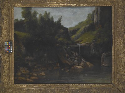 Cascade dans un paysage rocheux - Gustave Courbet
