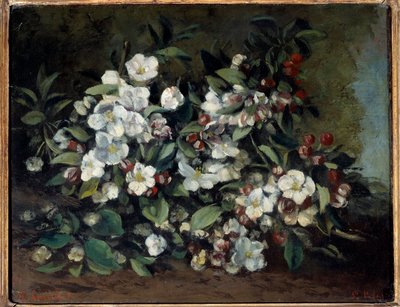 Fleurs de cerisier ou branches de pommier en fleurs - Gustave Courbet