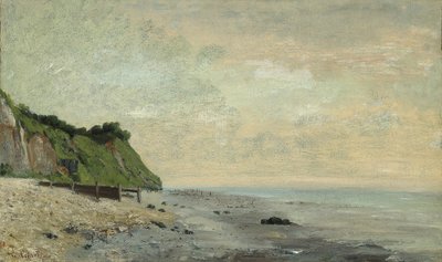 Falaises sur la côte : Petite plage, lever du soleil - Gustave Courbet