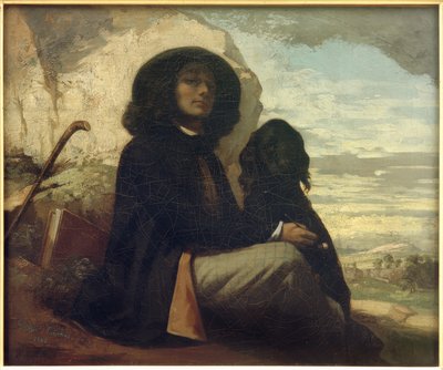 Courbet au chien noir - Gustave Courbet