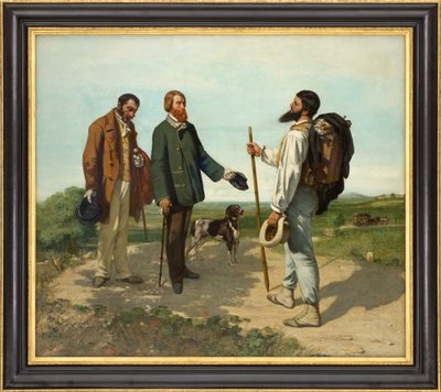 French: La Rencontre, ou Bonjour Monsieur Courbet The Meeting, or Bonjour, Monsieur Courbet! - Gustave Courbet