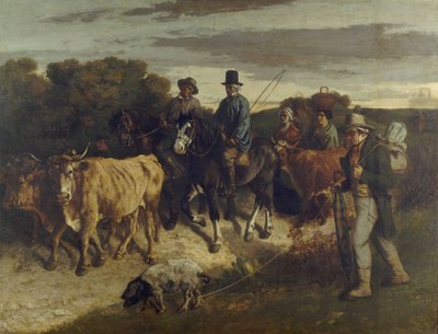 En français :  Les Paysans de Flagey revenant de la foire Peasants from Flagey back from the Fair - Gustave Courbet