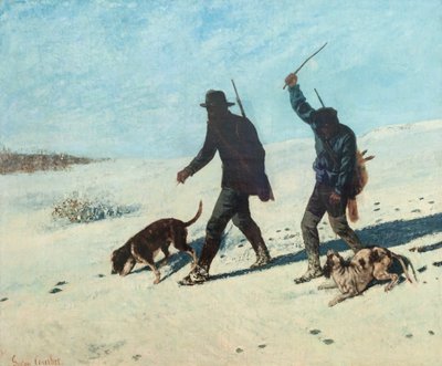 Braconniers dans la neige - Gustave Courbet