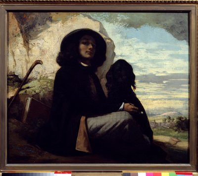 Autoportrait avec son chien - Gustave Courbet