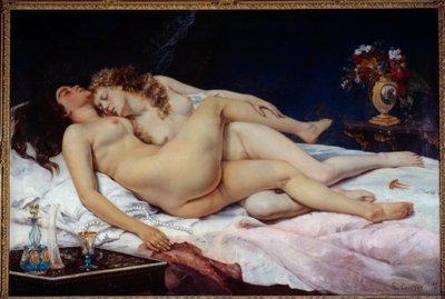Le sommeil. Deux femmes nues enlacées dans un lit - Gustave Courbet