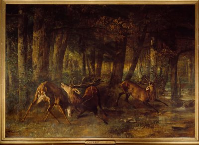 Rut de printemps, combat de cerfs - Gustave Courbet
