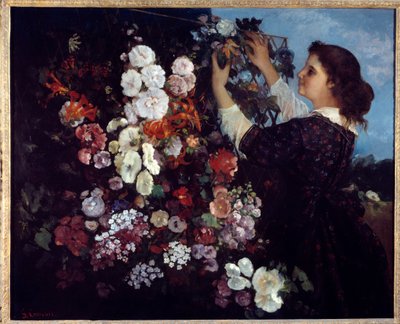 La femme aux fleurs ou la treille. Peinture de Gustave Courbet - Gustave Courbet
