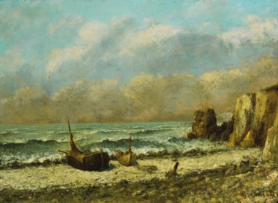 Deux bateaux sur la plage - Gustave Courbet
