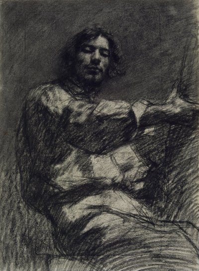 Jeune homme assis, étude. Autoportrait au chevalet, vers 1847 - Gustave Courbet