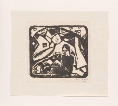 Femme assise dans un paysage - Gustave De Smet (signed by artist)