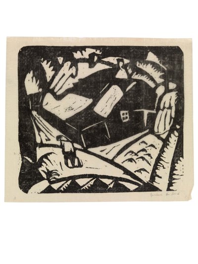 Néerlandais : Paysage ou Paysage avec récolteuses de pommes de terre - Gustave de Smet