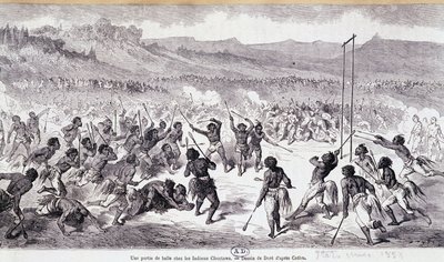 Un jeu de balle chez les Indiens Choctaws - gravure par Gustave Doré - Gustave Dore