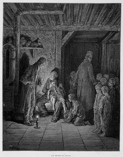 Une maison de refuge - dans "Londres" par Gustave Doré - Gustave Dore