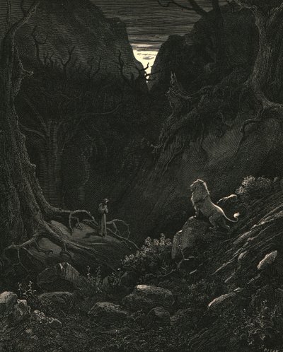 Un lion est venu, contre moi comme il apparaissait - Gustave Dore
