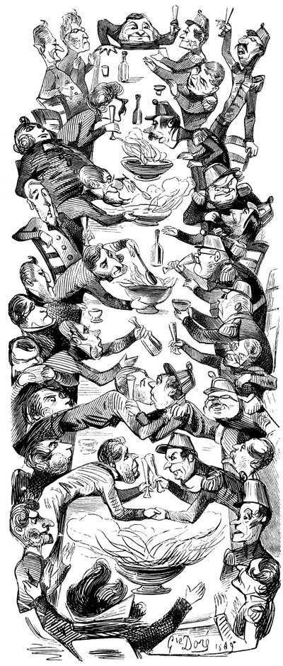 Un Punch international, dessin pour le magazine Le Journal pour Rire, 1849 - Gustave Dore