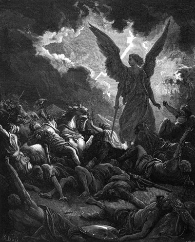 Archange Gabriel, instrument de Dieu, frappant le camp de Sennachérib et des Assyriens, 1865-1866 - Gustave Dore