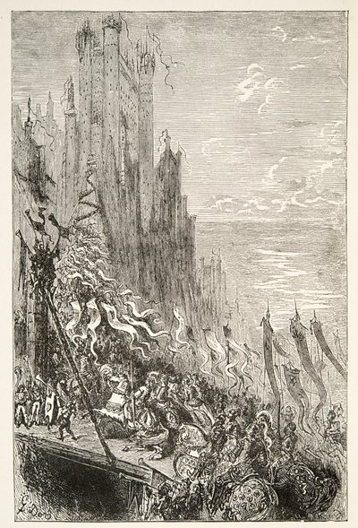 À la Ville de la Comtesse de la Fontaine, des Histoires des Jours du Roi Arthur par Charles Henry Hanson, pub.1898 - Gustave Dore