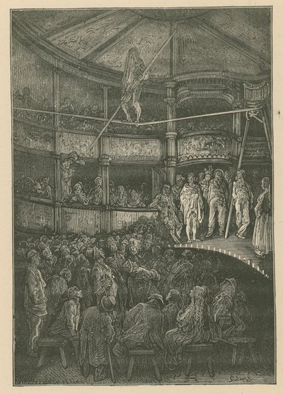 Blondin à Shoreditch, Londres (gravure) - Gustave Dore