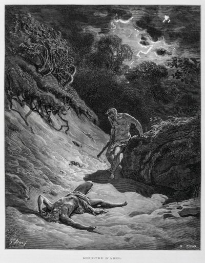 Caïn tue son frère Abel, Illustration de la Bible de Doré - Gustave Dore
