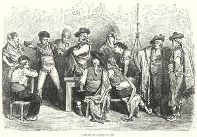 Compagnie dans une auberge espagnole (gravure) - Gustave Dore