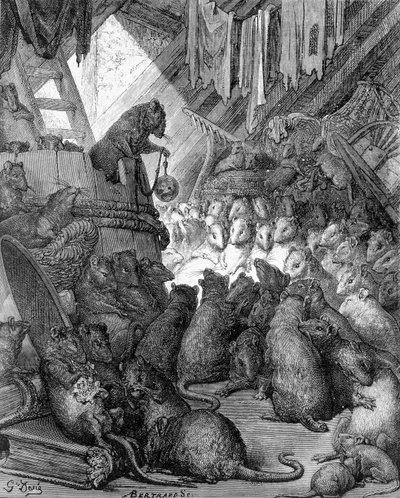 Conseil tenu par les rats - dans "Fables" de La Fontaine, ill. par Gustave Doré - Gustave Dore