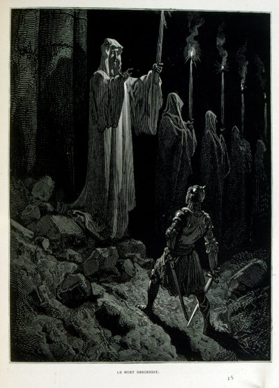 Croque-Mitaine; illustration de 1863, par Gustave Doré (1832-1883); artiste français, graveur, illustrateur. Croque-Mitaine (Le croque-mitaine) un personnage maléfique présenté aux enfants pour les effrayer et ainsi les rendre plus sages. - Gustave Dore