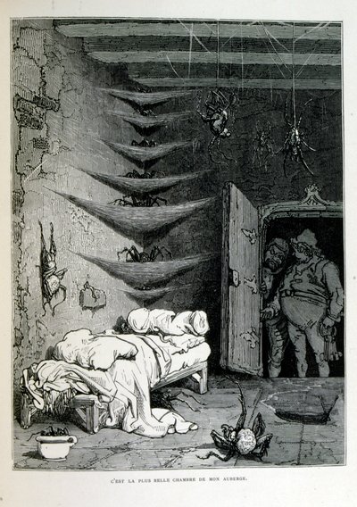 Croque-Mitaine; illustration de 1863, par Gustave Doré (1832-1883); artiste français, graveur, illustrateur. Croque-Mitaine (Le croque-mitaine) un personnage maléfique présenté aux enfants pour les effrayer et ainsi les rendre plus sages. - Gustave Dore
